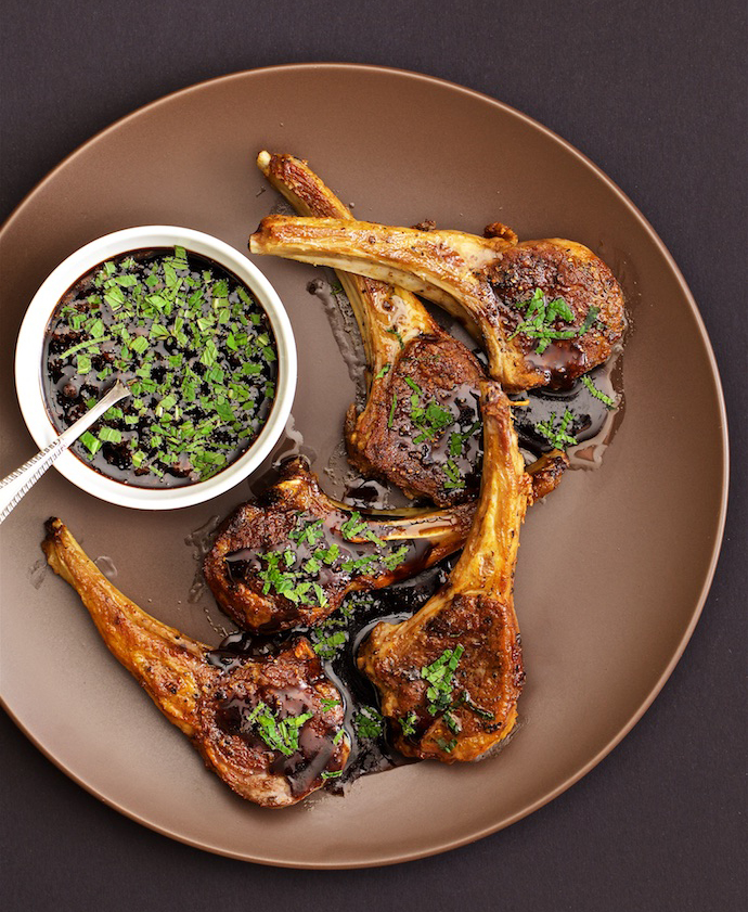 Fried Lamb Chops With Mint Sauce.