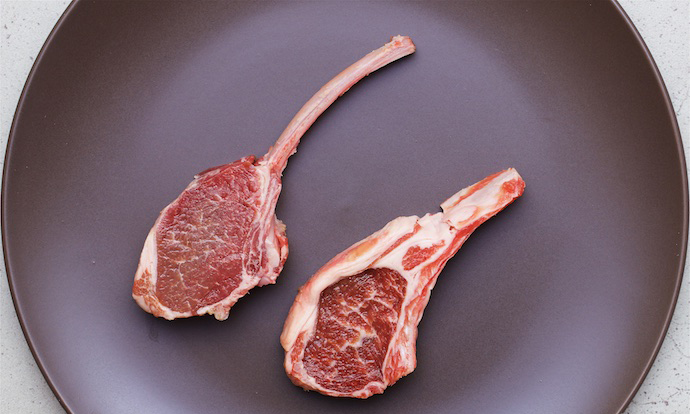 compare French lamb chops with ordinary lamb chops