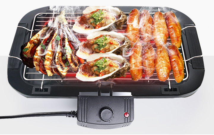 Details about   Indoor Electric Grill BBQ Cooker For Korean Samgyupsal Steak Round Portable 14" 