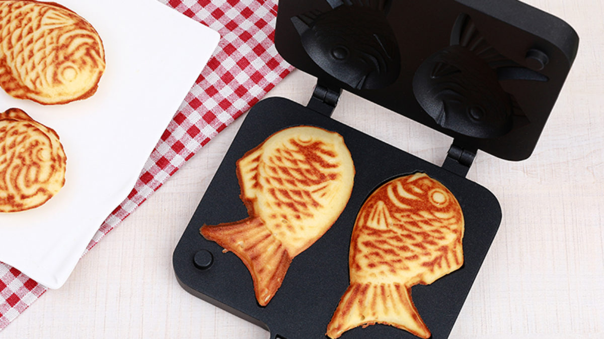 Double Sided Japanese Taiyaki Fish Shaped Casting Mold Pancake Waffle Maker 