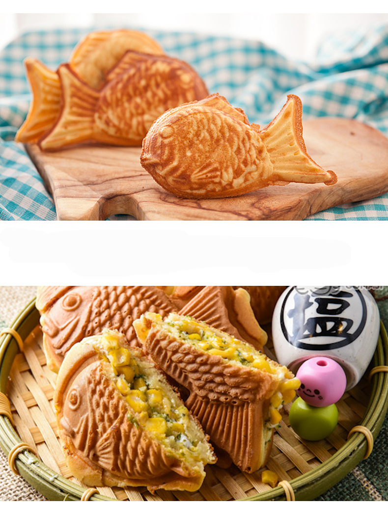 Non-stick for Taiyaki Fish-shaped Cake Pan Waffle Bread Home Food for Cooking wp 