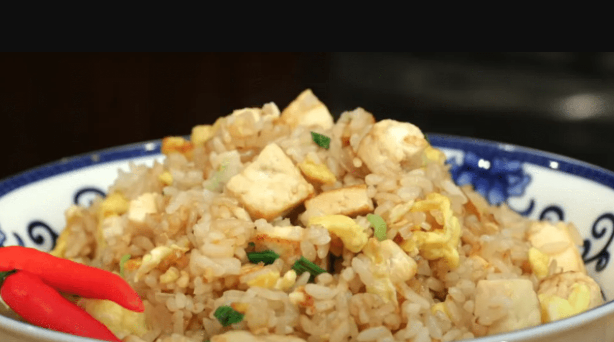 Stir fried rice with tofu