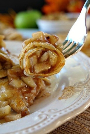 Apple walnut crepes