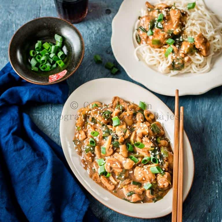 Cantonese chicken with mushrooms