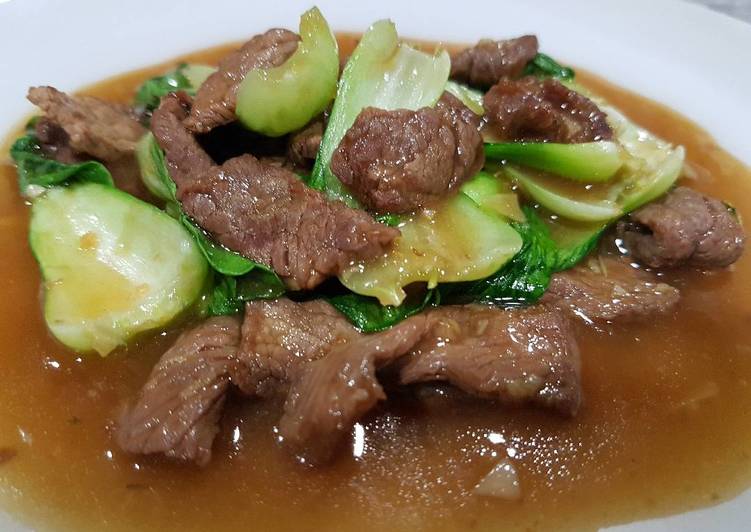 Chinese beef with Bok Choy in Oyster sauce