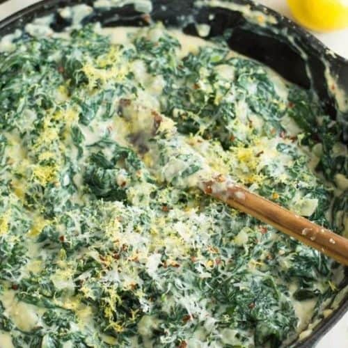 Creamed kale gratin