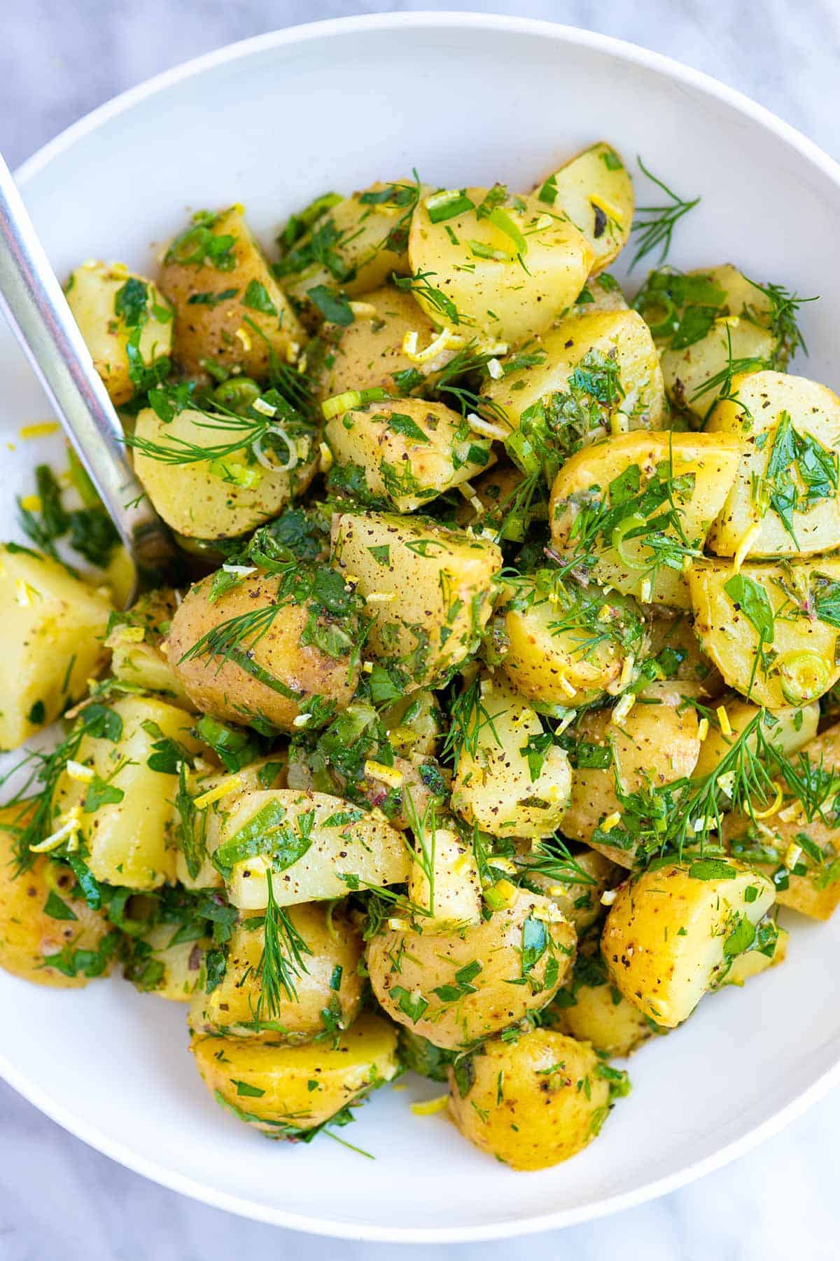 Easy herb potato salad