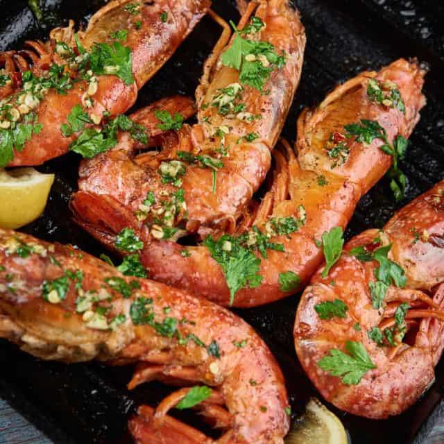 Grilled large shrimps