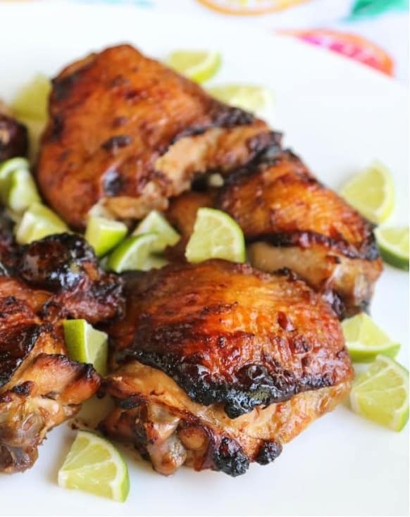 Keto roasted Chinese chicken thighs