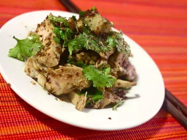 Leftover Sichuan style hot and nad numbing sliced turkey recipe