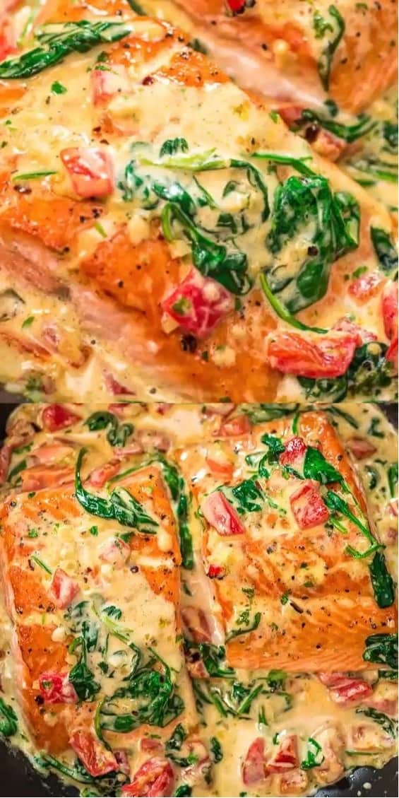 Salmon in Roasted Pepper Sauce