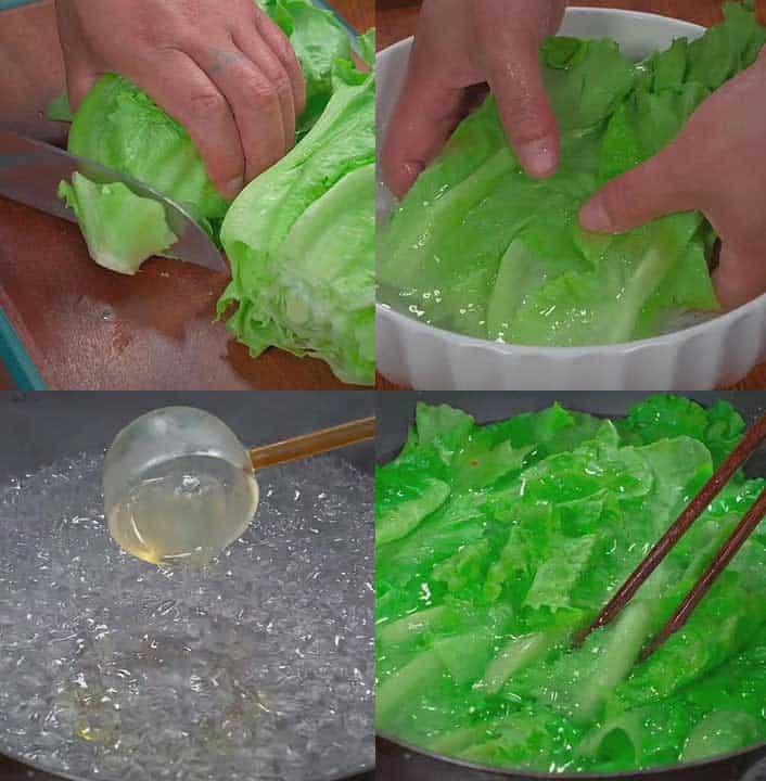 Cook the lettuce