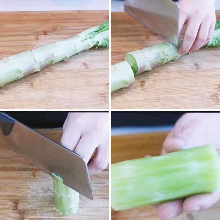 How to peel and cut Wosun